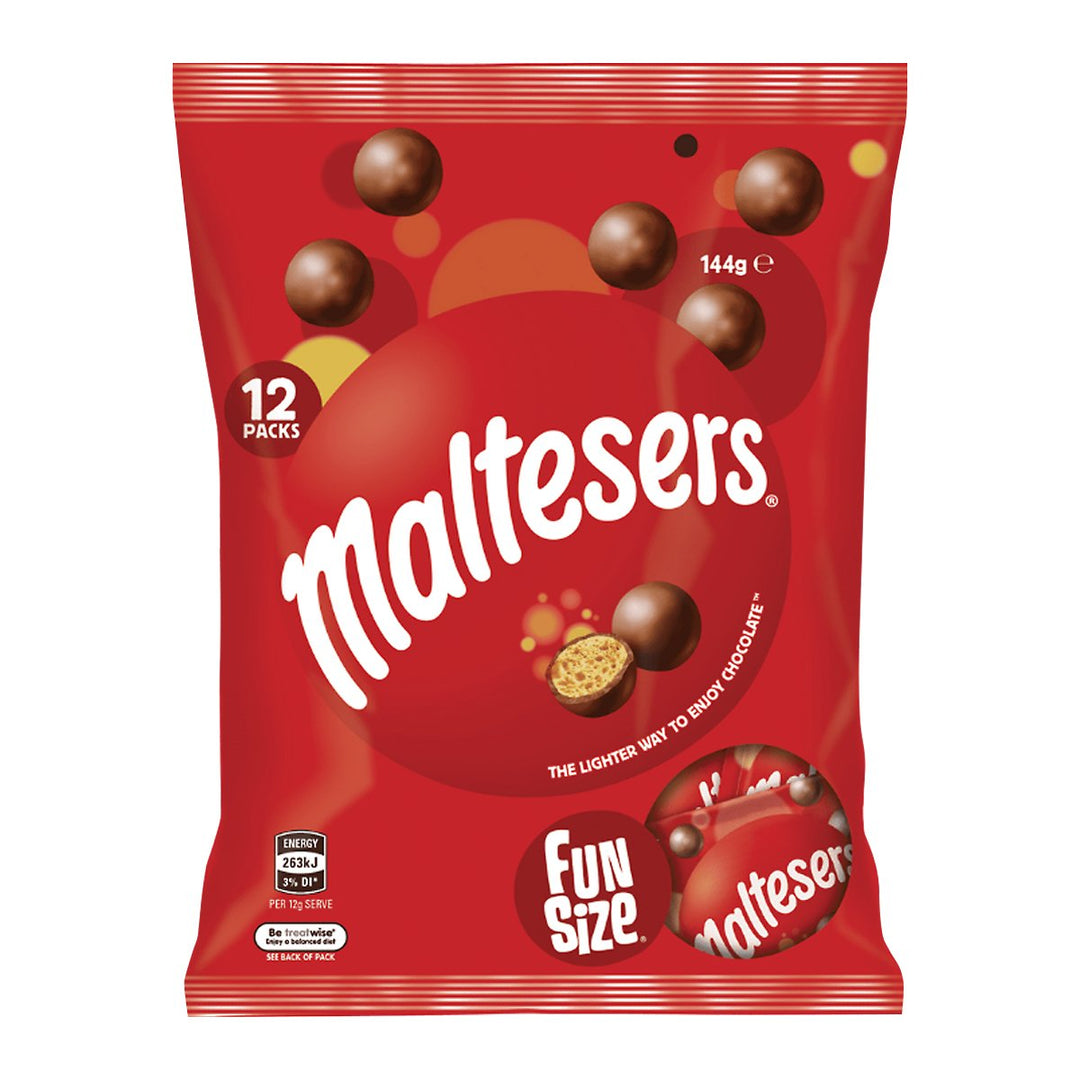 MALTESERS 脆麥芽中心覆蓋光滑的牛奶巧克力 144 克。