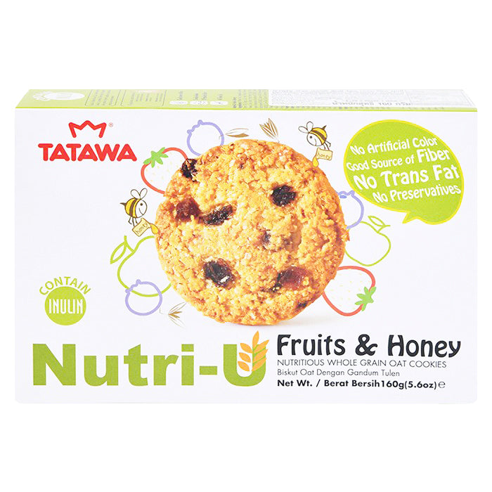 TATAWA Nutri-U 全麥燕麥餅乾水果和蜂蜜 180 克