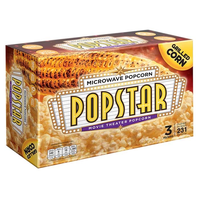 POPSTAR 微波爐爆米花 烤玉米風味 231 克