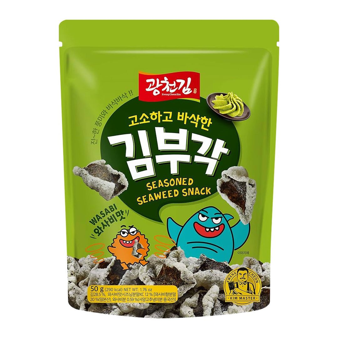 KWANG CHEON KIM 調味海藻零食芥末 50 公克。