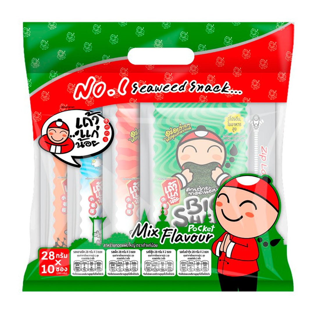 TAOKAENOI 大片脆皮海苔袋裝什錦口味 28 克x 10 單位