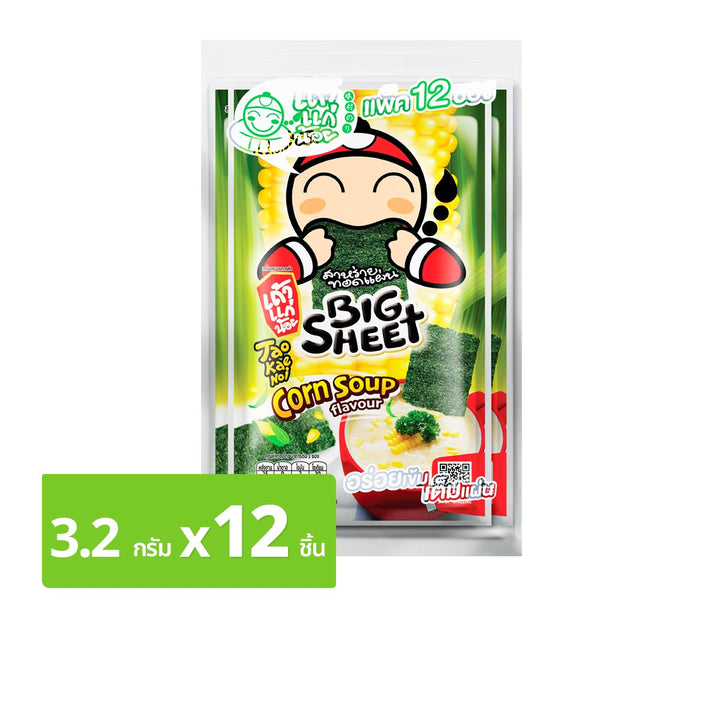 TAOKAENOI 大片脆皮紫菜玉米湯口味 3.2 克x 12 單位