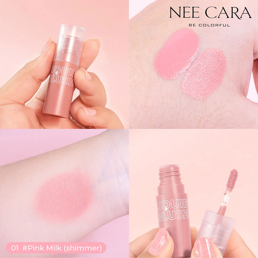 NEE CARA 果汁液體腮紅 N329 3g #01 粉紅牛奶閃光