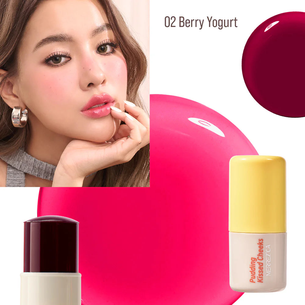 Merrezca Pudding Kissed Cheeks 腮紅棒 8.5g #02 莓果酸奶