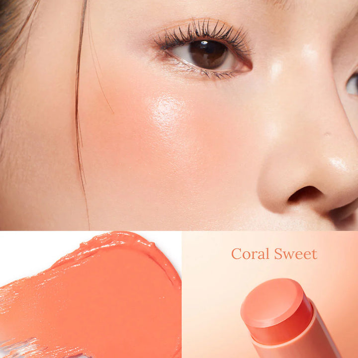 Merrezca 亮澤奶油腮紅棒 6g #Coral Sweet