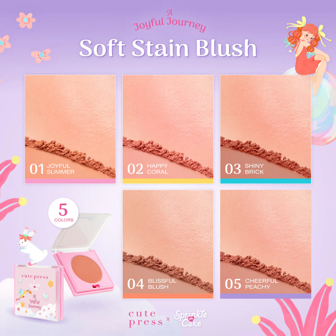 Cute Press A Joyful Journey 柔和染色腮紅 3.8g #01 Joyful Summer