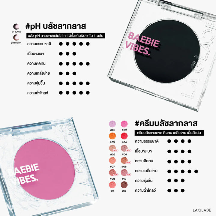 LA GLACE Baebie Vibes 霜狀腮紅 3.8g #02 Baebie In Love