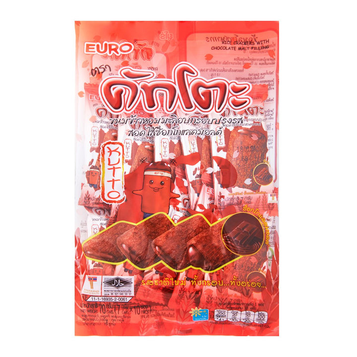 KUTTO 巧克力奶油米果 70 克。