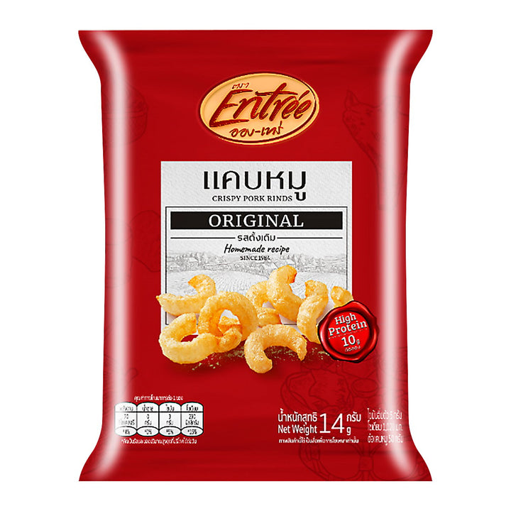 ENTREE 脆皮豬皮 原味 14 公克。