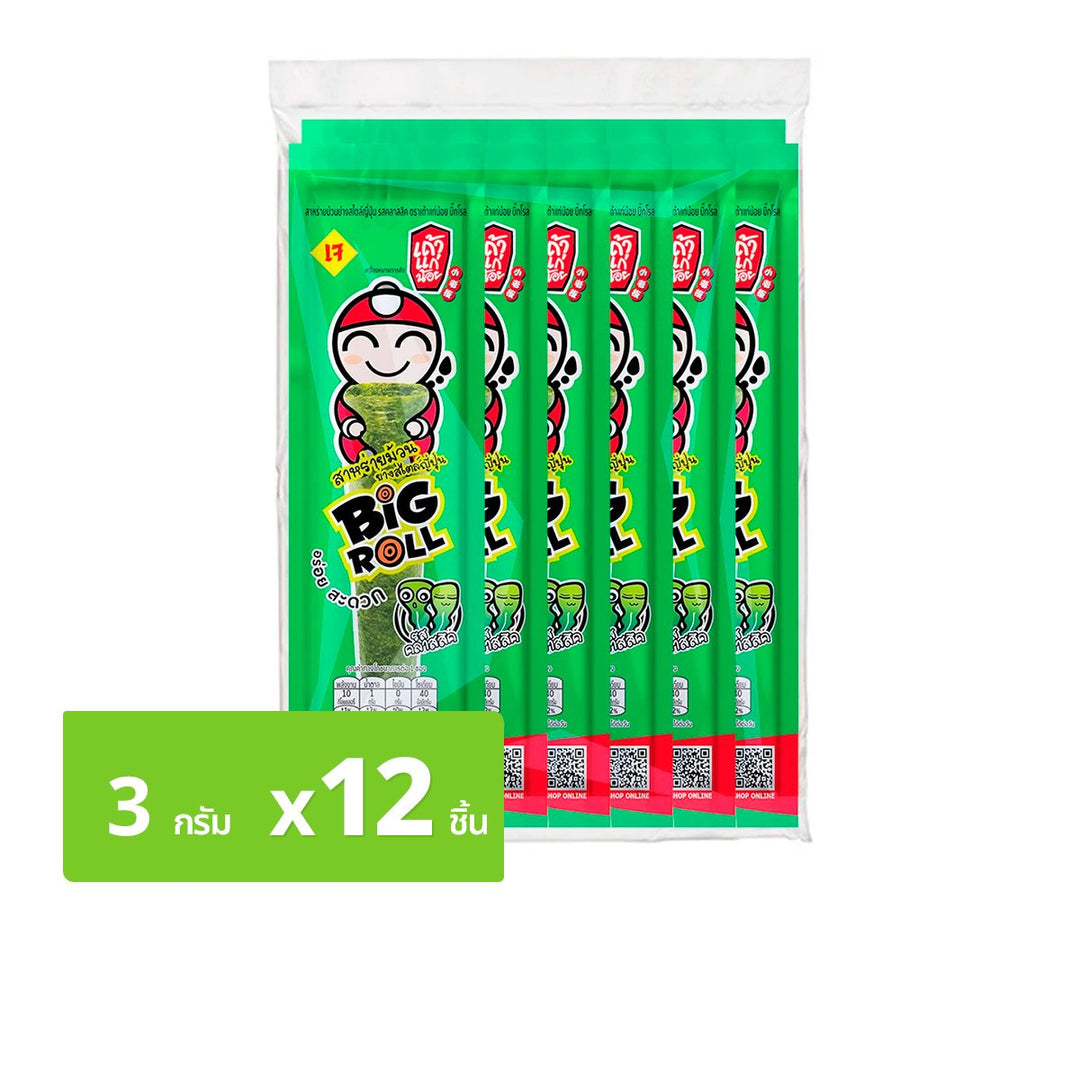 TAOKAENOI 烤海苔零食大卷 經典口味 3 克x 12 單位
