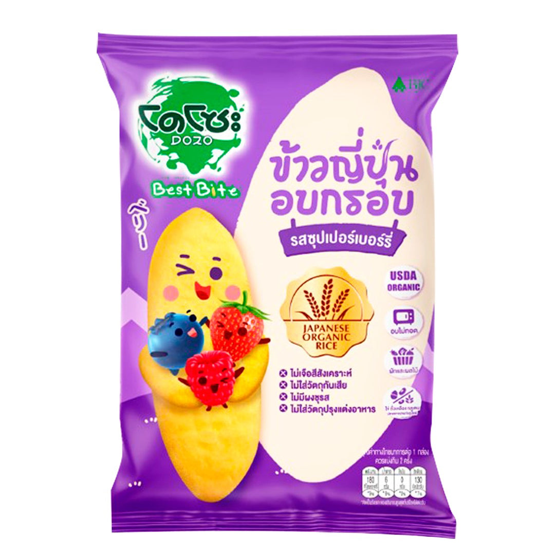 DOZO Best Bite 有機日式米餅超莓果味 21 克。