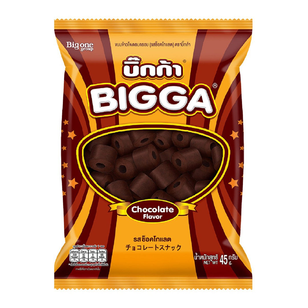 BIGGA 巧克力風味玉米零食 45 克。