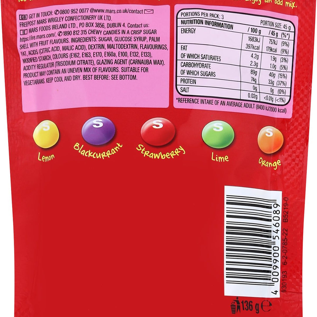 SKITTLES 水果糖 136 克。