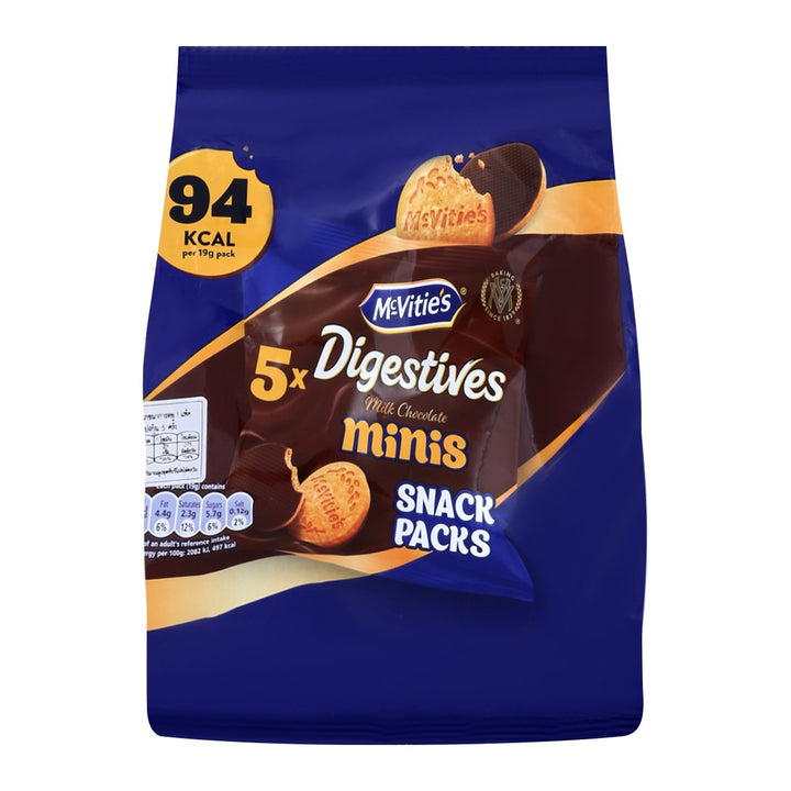 MCVITIE'S 消化餅乾牛奶巧克力迷你裝 19 克。 x 5 個單位