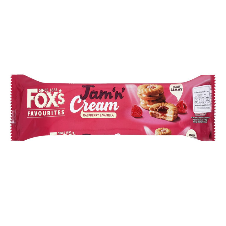 FOX'S Favourites Jam'n' Cream 覆盆子香草口味 150 克。