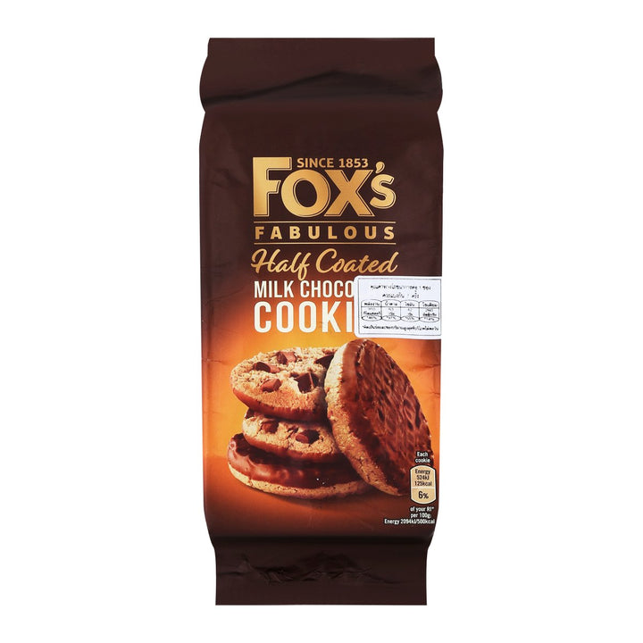 FOX'S 半塗牛奶巧克力餅乾 175 克。