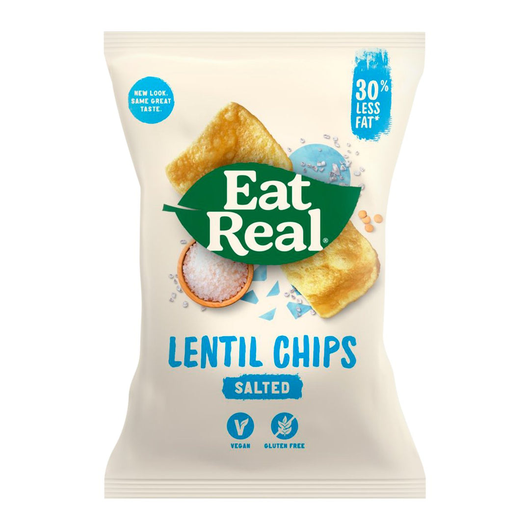 EAT REAL 扁豆片海鹽 113 公克。