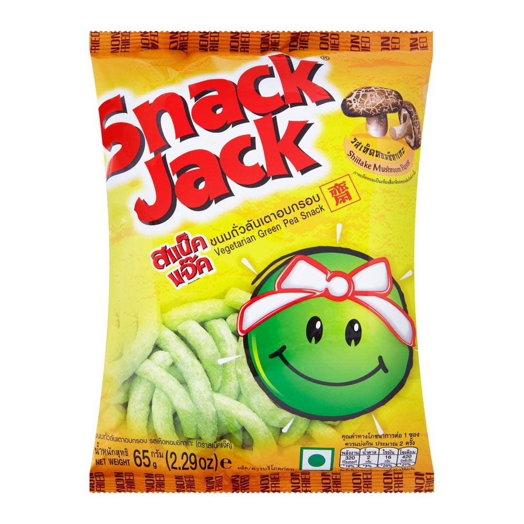 SNACK JACK 素食青豆零食香菇口味 65 克。