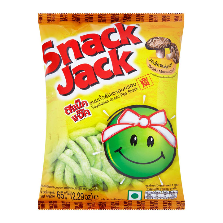 SNACK JACK 素食青豆零食香菇口味 65 克。