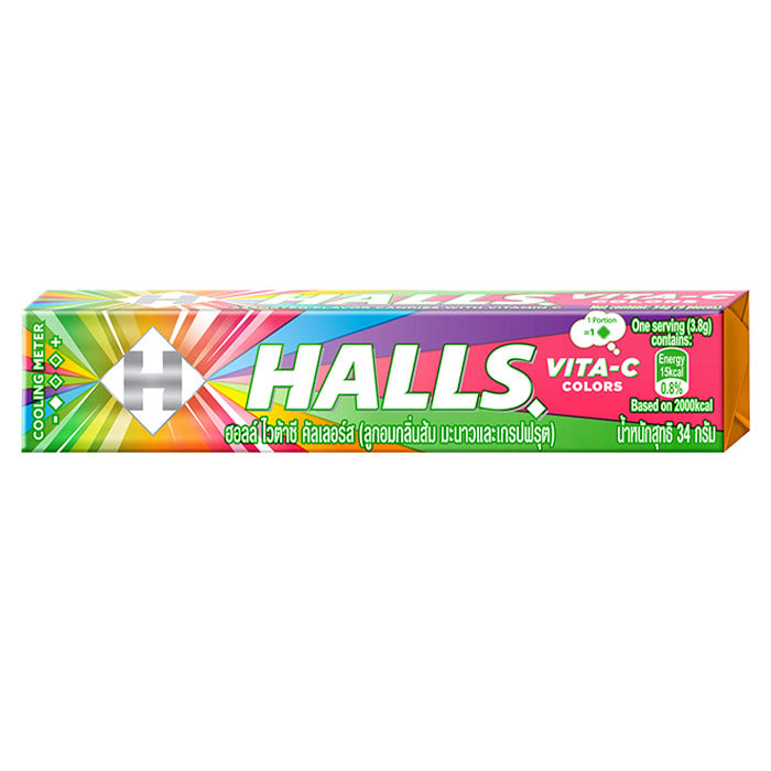 HALLS Vita-C Colors Candy Orange Lime & Grapefruit Flavor 9 件