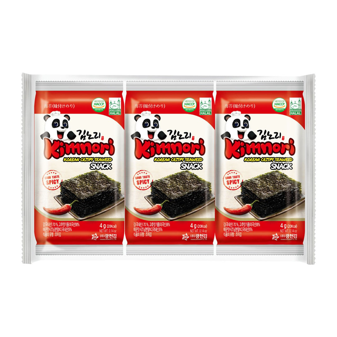 KIMNORI 韓國脆皮海苔點心辣椒口味 4 克包3