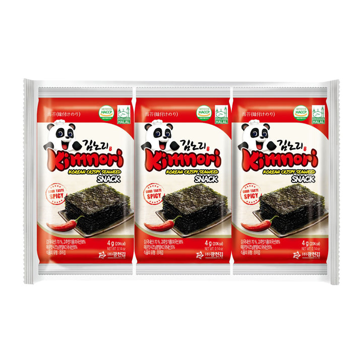 KIMNORI 韓國脆皮海苔點心辣椒口味 4 克包3