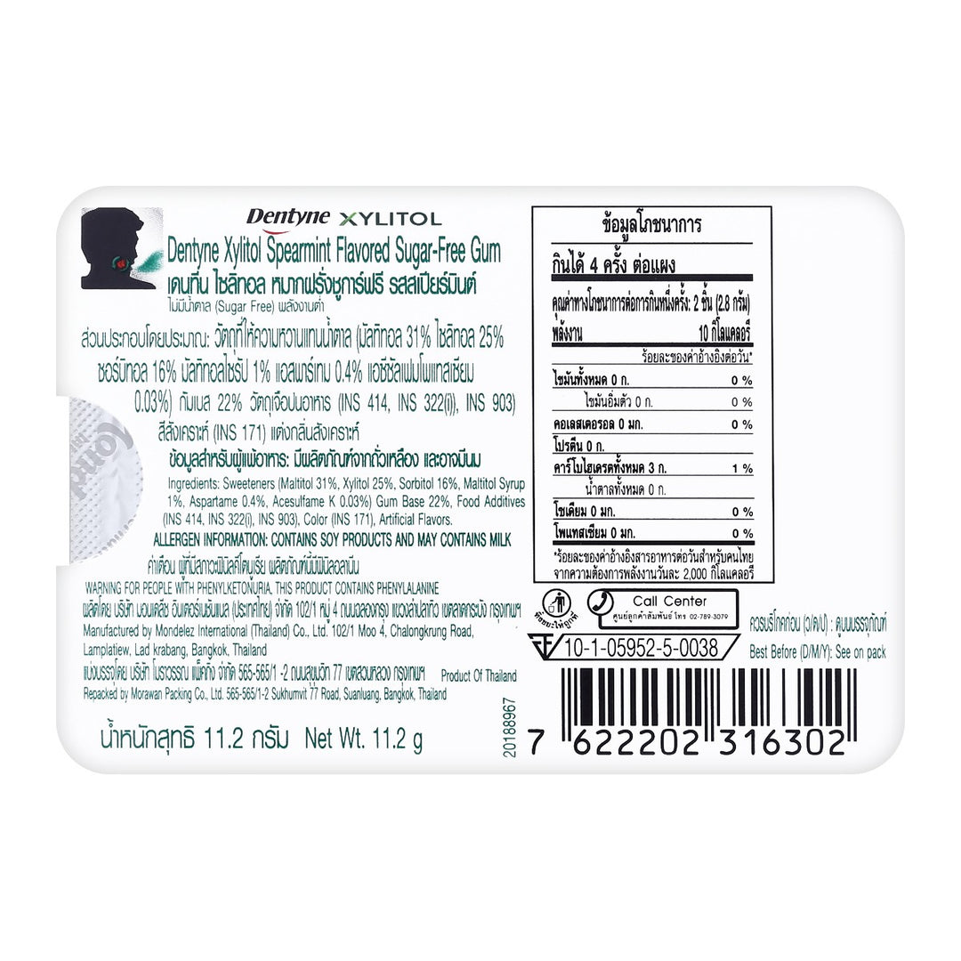 DENTYNE 木糖醇留蘭香味無糖口香糖 11.2 克。