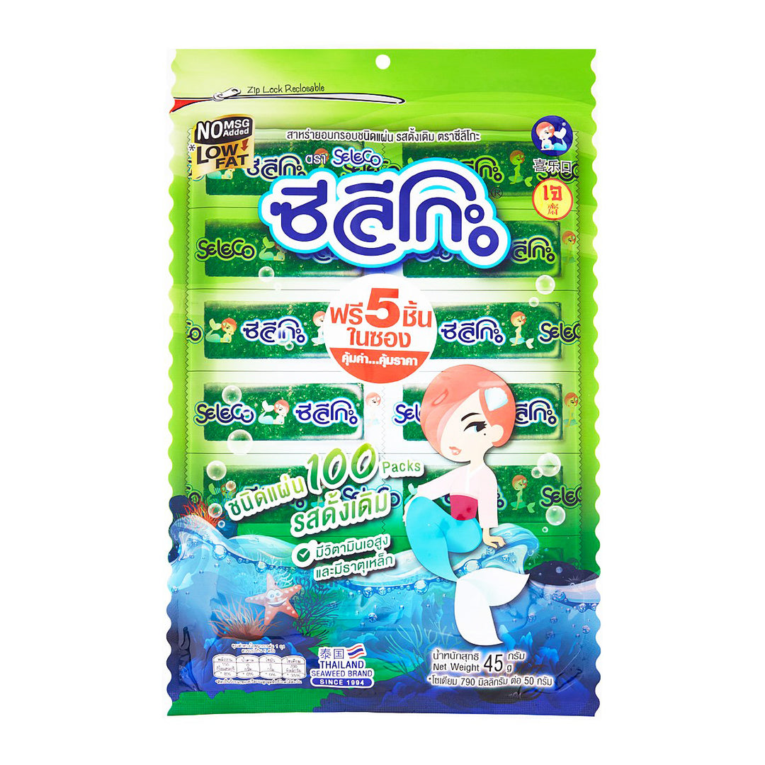 Seleco 脆皮海苔原味 尺寸 45 克。包裝 100 件