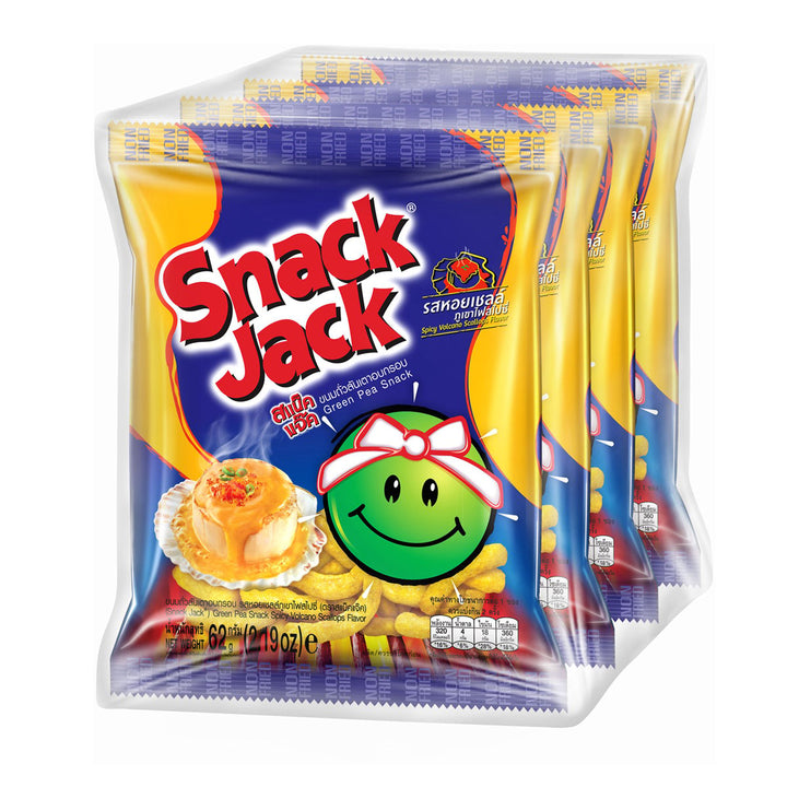 SNACK JACK 青豌豆零食 香辣火山扇貝口味 62 克包 4