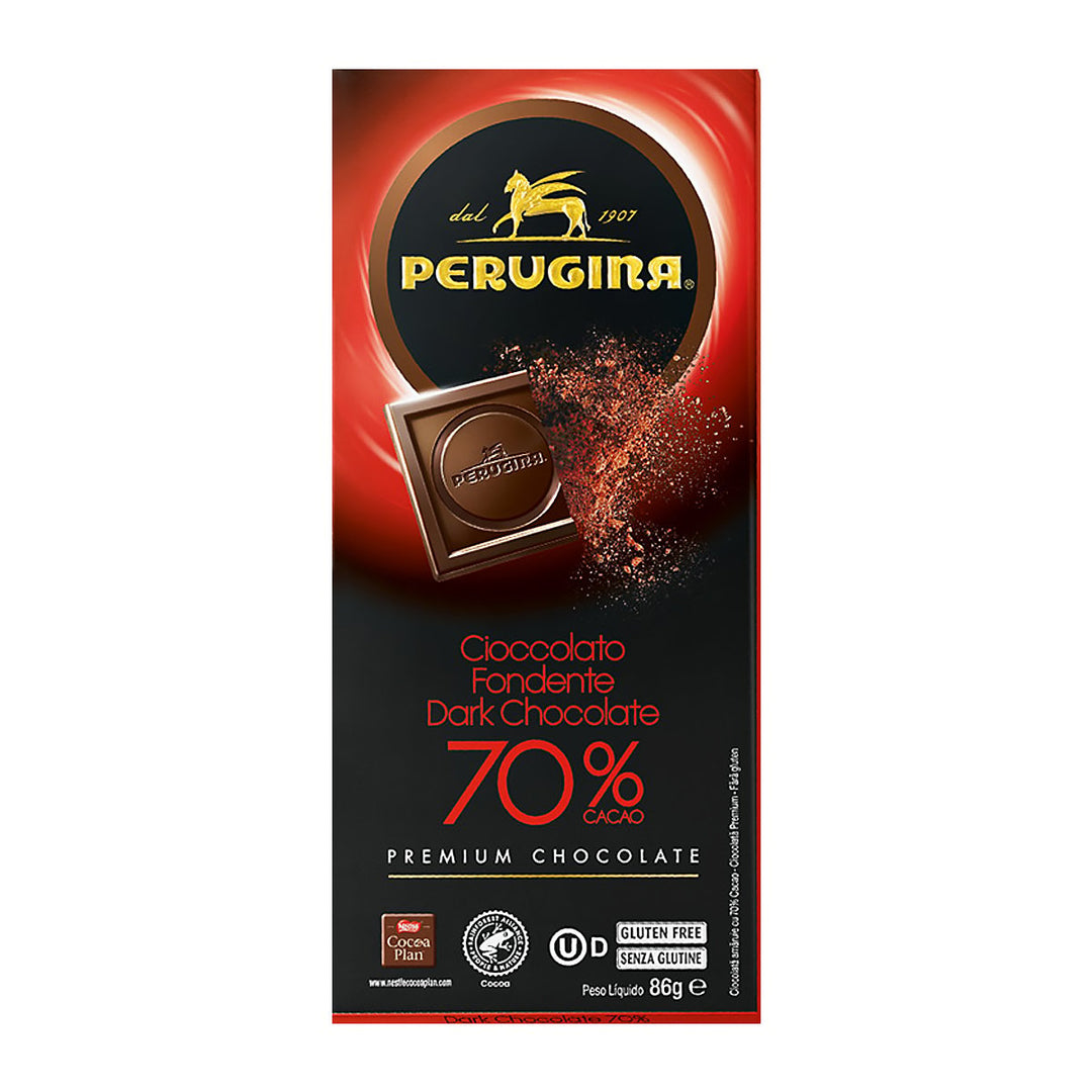 PERUGINA Baci 黑巧克力 70% 86 克。每包 12 件。