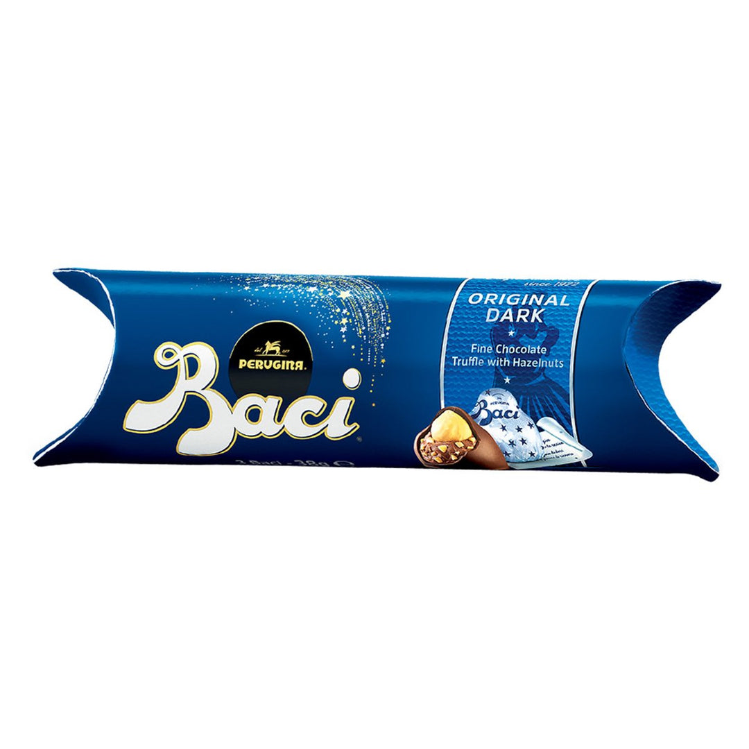 BACI 黑巧克力管精美松露巧克力配榛果 37.5 克。