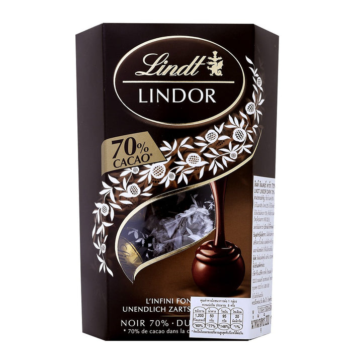 LINDT Lindor 黑巧克力 70% 200 公克。