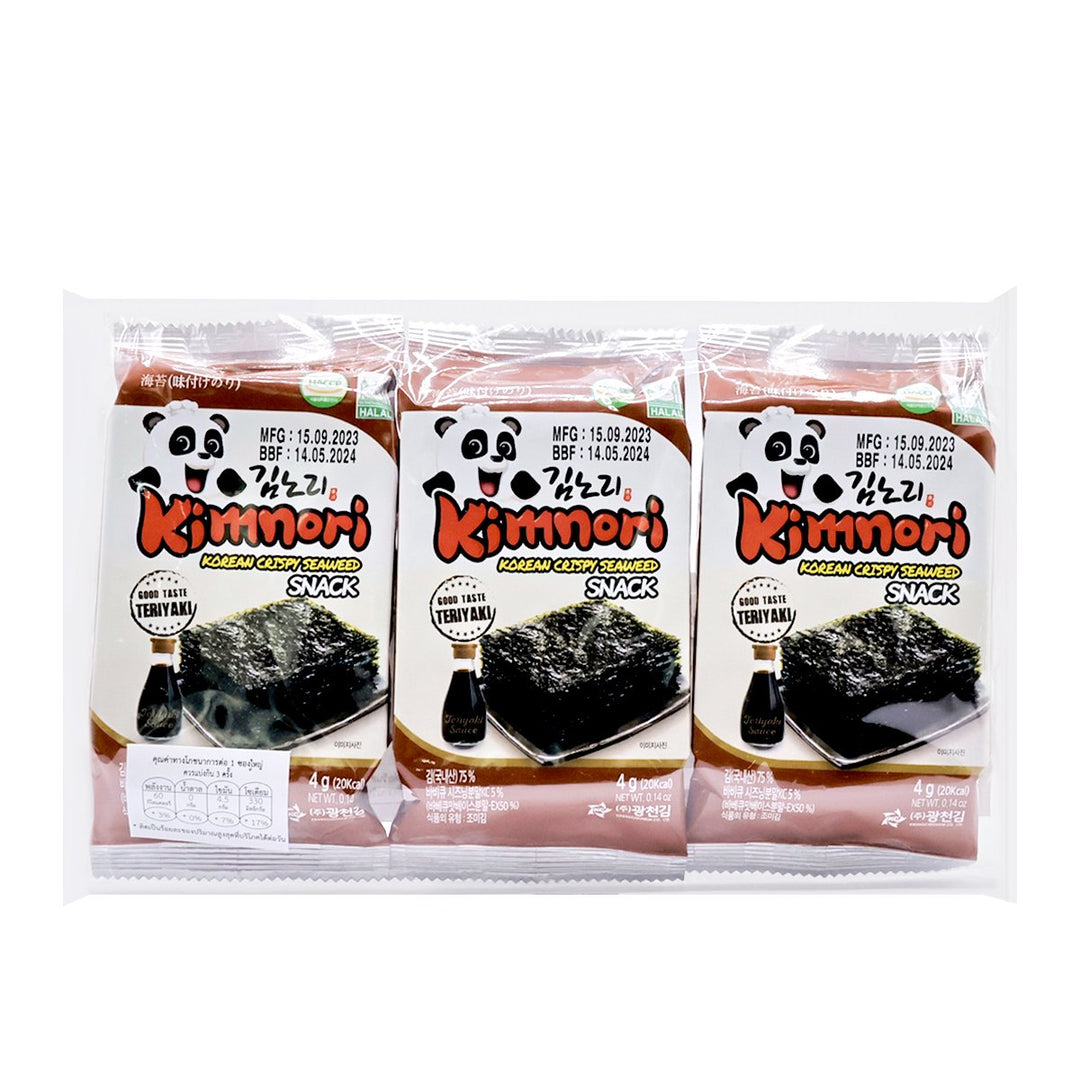 KIMNORI 韓國脆皮海苔零食照燒味 4 克x 3 件。