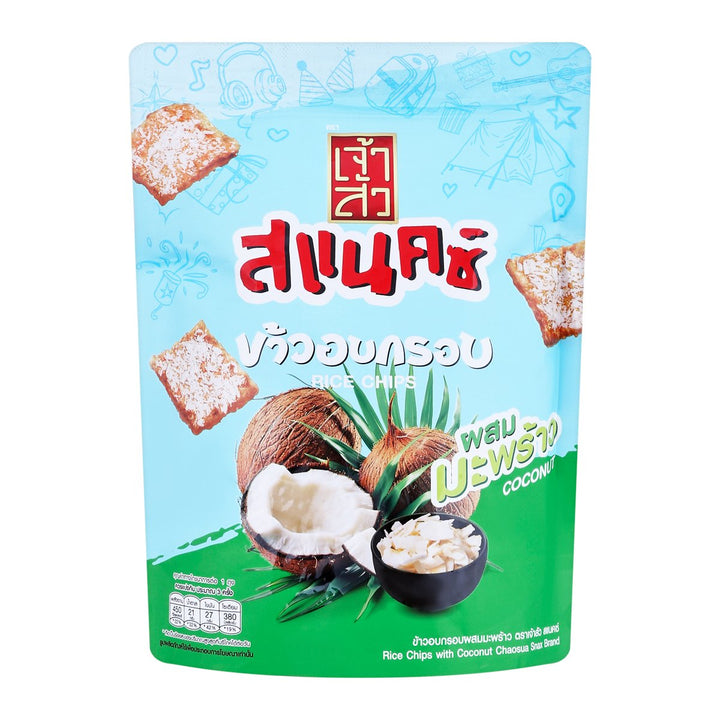 CHAOSUA SNAX 椰子米片 80 公克。