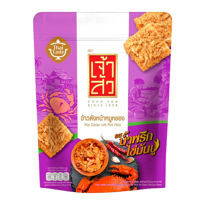 CHAOSUA 肉鬆米餅 Nam Prik Kai Mun Pu 口味 80 克。