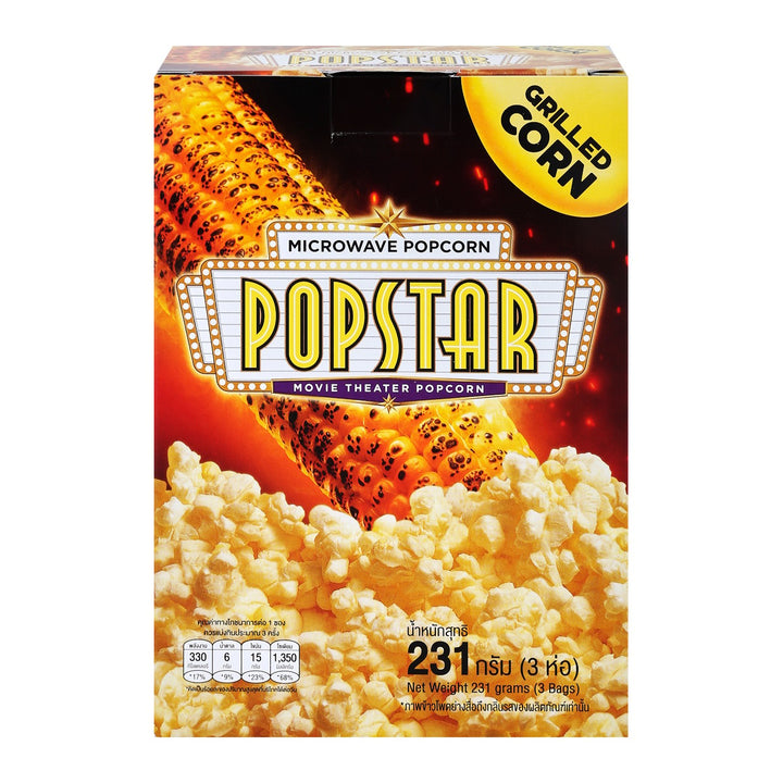 POPSTAR 微波爐烤玉米爆米花 231 克。