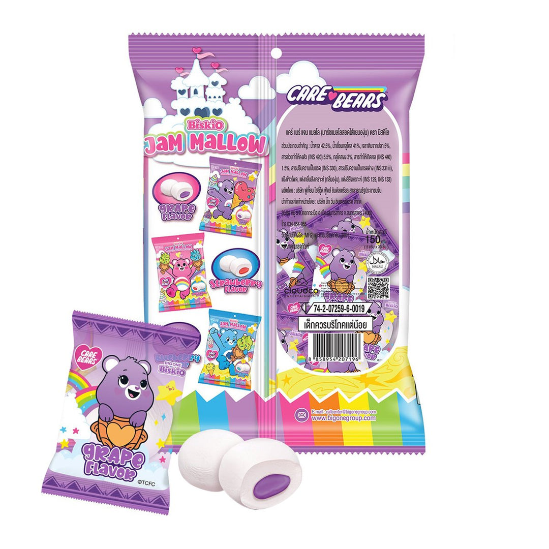 BISKIO Care Bears Jam Mallow 棉花糖配葡萄果醬餡 150 克。
