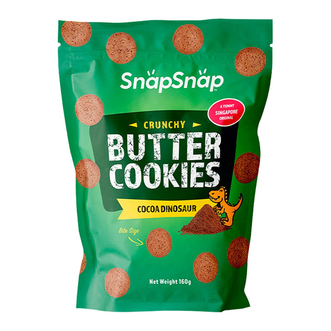 SNAPSNAP 脆皮奶油餅乾可可恐龍風味 160 克。