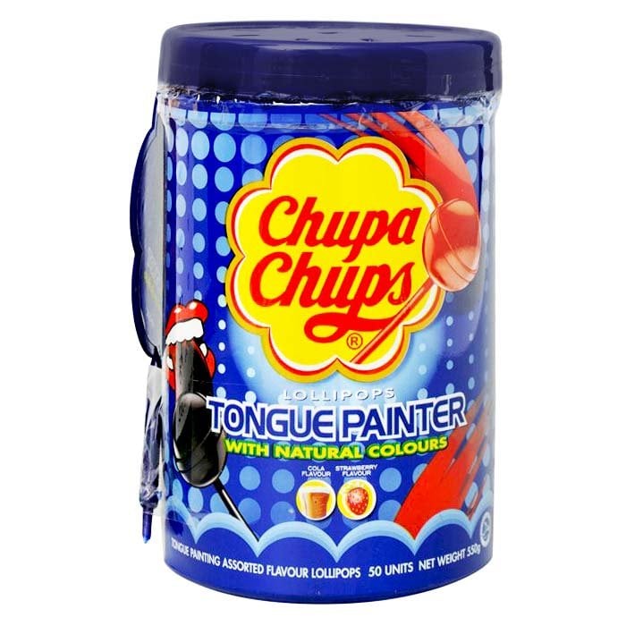 CHUPA CHUPS 舌頭畫家棒棒糖可樂和草莓口味 500 克。