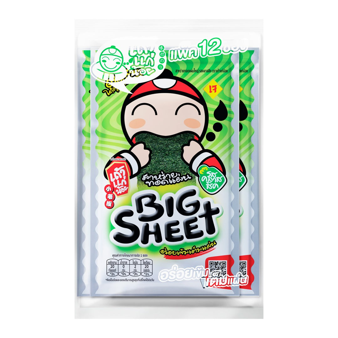 TAOKAENOI 海苔零食 大片 原味 3.2 克 x 12 份