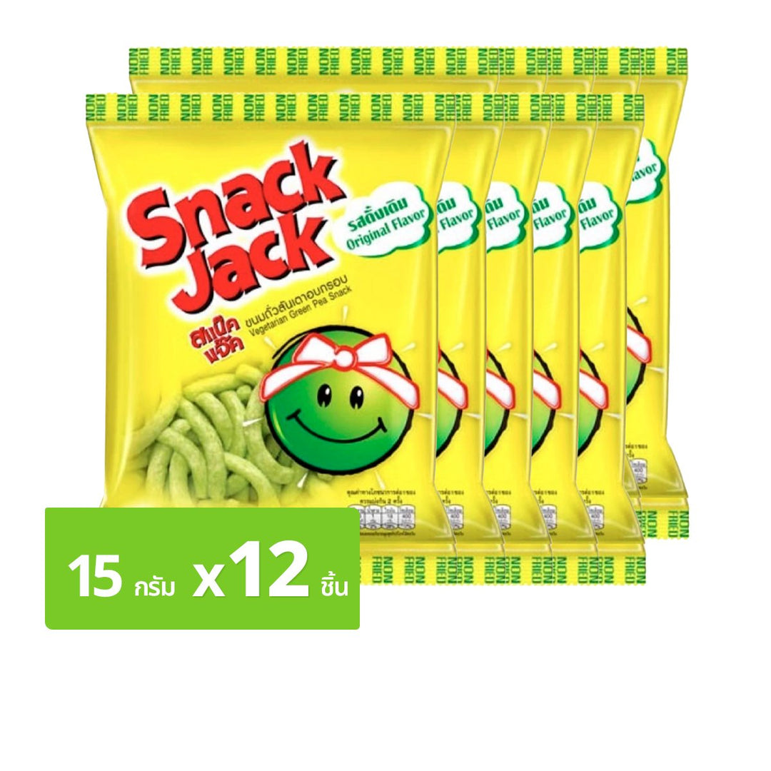 SNACK JACK 綠豌豆零食 15 克。