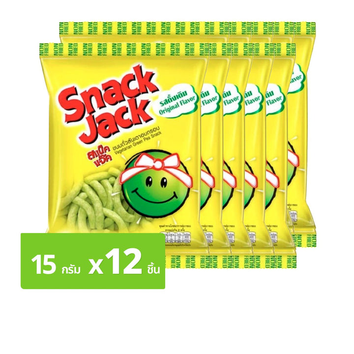 SNACK JACK 綠豌豆零食 15 克。