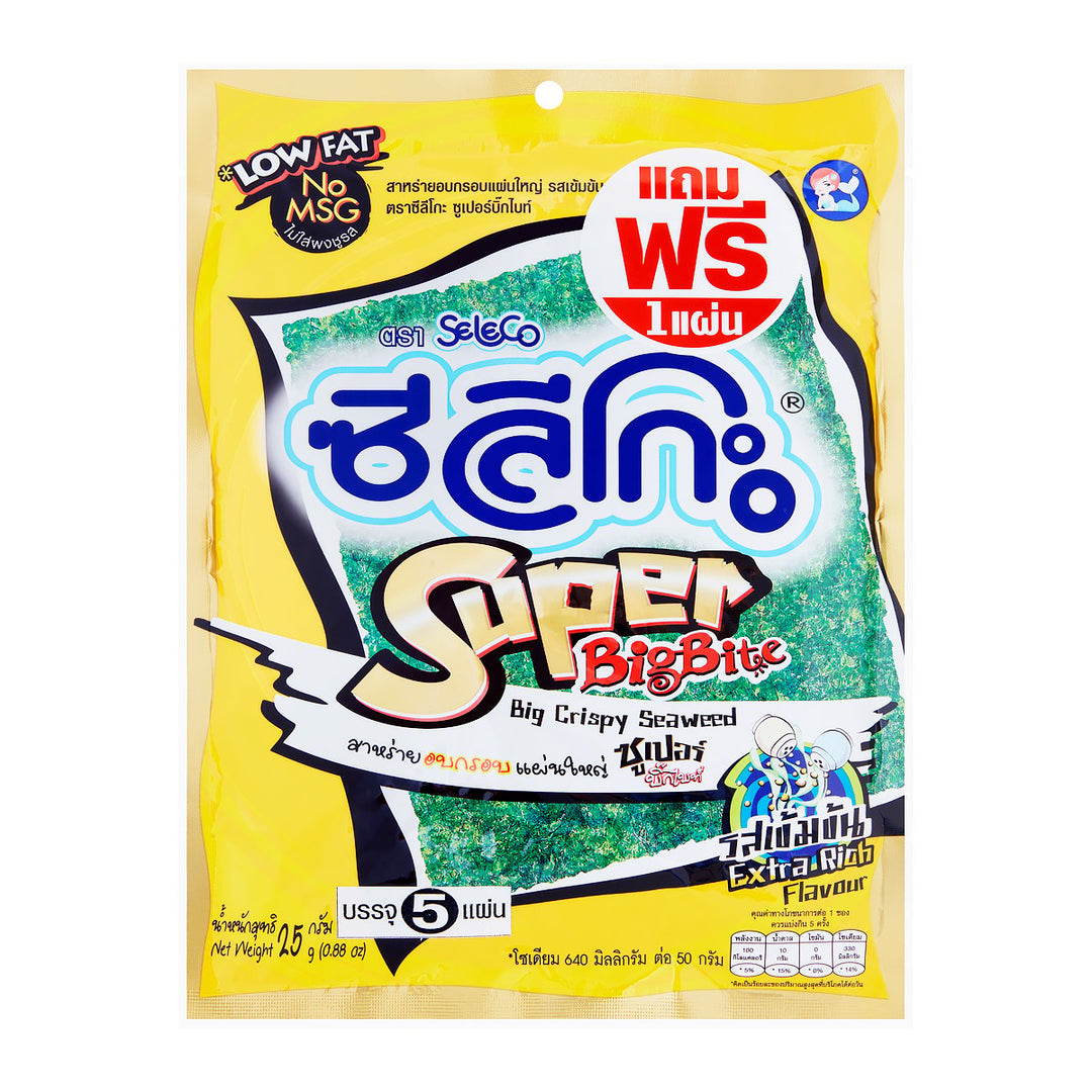 SELECO 烤大脆海苔 味道濃鬱 25 克。