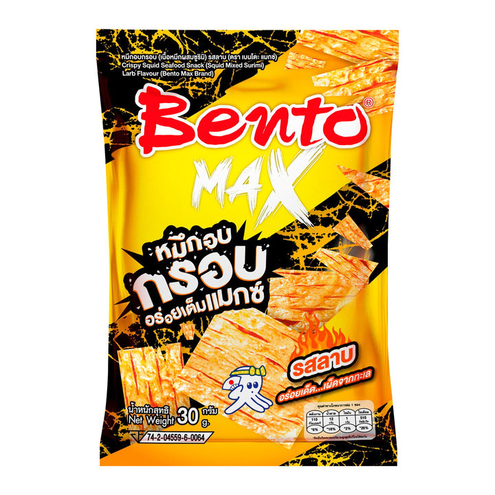 BENTO Max 脆皮魷魚海鮮點心（魷魚混合魚糜）豬油口味 30 克。