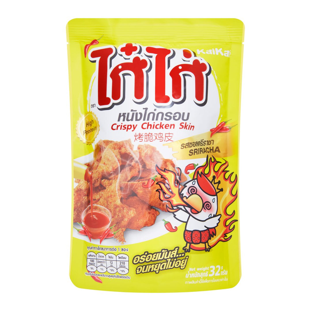 KAIKAI 脆皮雞皮是拉差醬味 32 克。