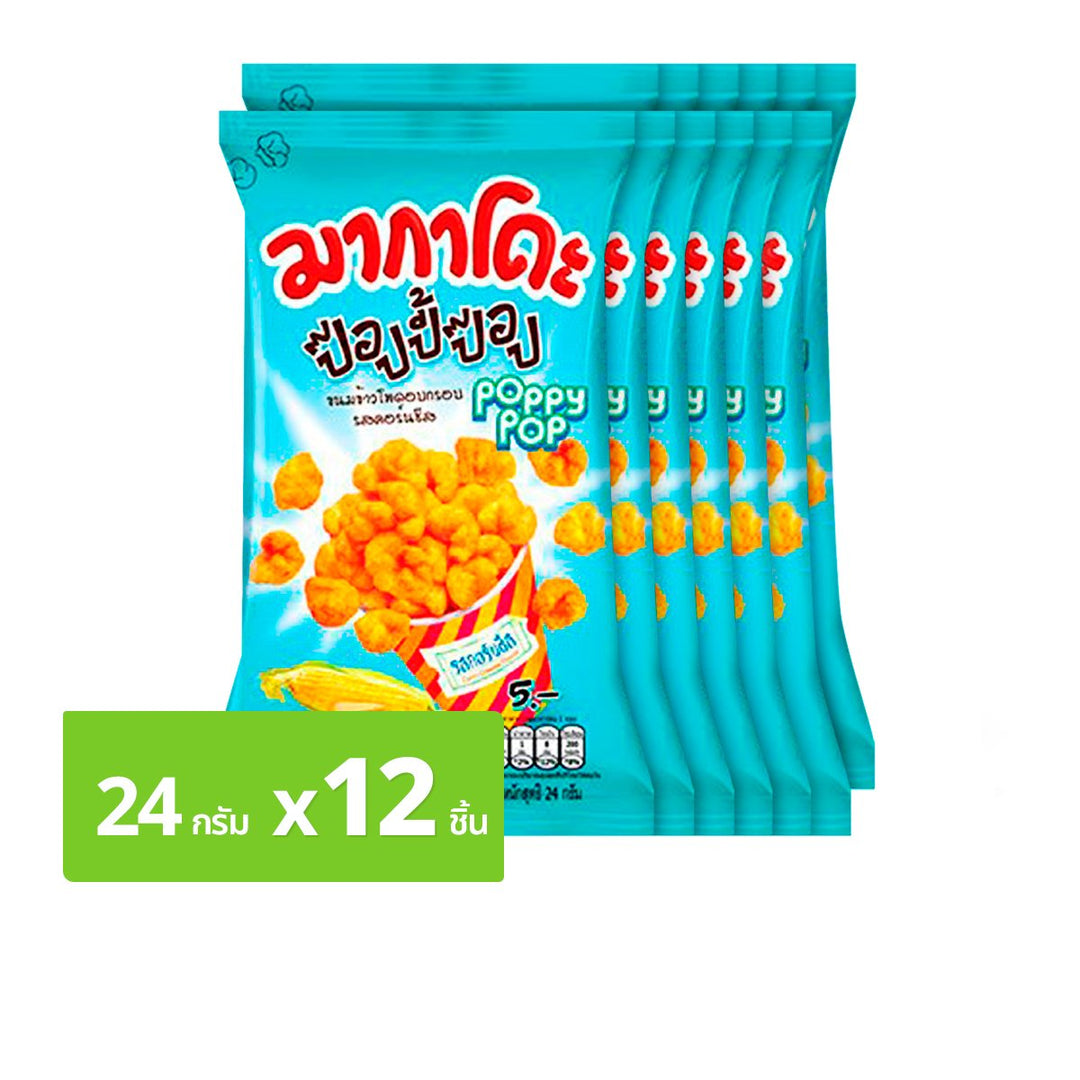 MAKADO Poppypop 玉米零食 玉米起司口味 24 克包 12