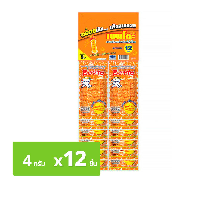BENTO 魷魚海鮮點心 Namphrik 泰國原味 4 克。 x 12 單位