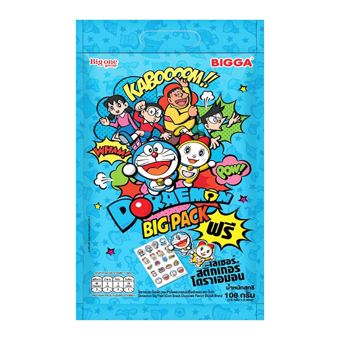 BIGGA 哆啦A夢大包玉米零食巧克力口味 108 克